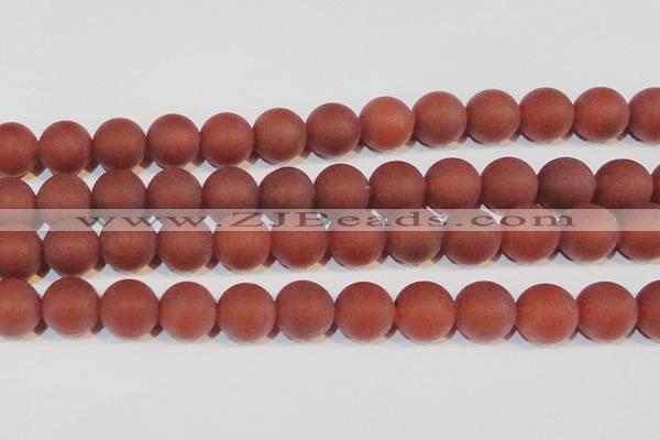 CAG6560 15.5 inches 20mm round matte red agate beads wholesale