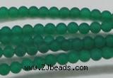 CAG6565 15.5 inches 3mm round matte green agate beads wholesale