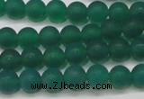 CAG6567 15.5 inches 6mm round matte green agate beads wholesale