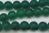 CAG6568 15.5 inches 7mm round matte green agate beads wholesale