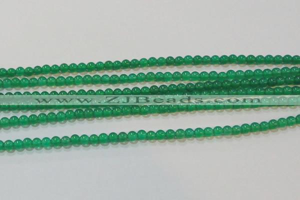 CAG6602 15.5 inches 3mm round green agate gemstone beads