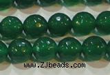 CAG6614 15.5 inches 10mm faceted round green agate gemstone beads