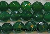 CAG6615 15.5 inches 12mm faceted round green agate gemstone beads