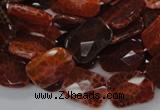 CAG662 15.5 inches 13*18mm faceted rectangle natural fire agate beads