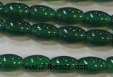 CAG6622 15.5 inches 6*9mm rice green agate gemstone beads