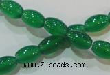 CAG6623 15.5 inches 8*12mm rice green agate gemstone beads