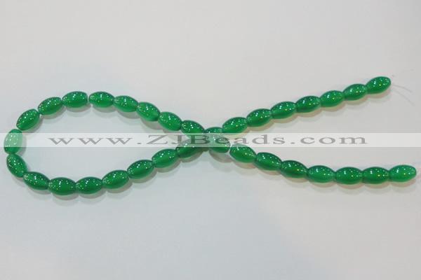 CAG6623 15.5 inches 8*12mm rice green agate gemstone beads