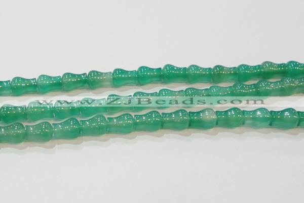 CAG6626 15.5 inches 9*11mm vase-shaped green agate gemstone beads