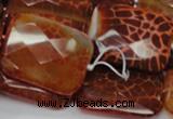 CAG665 15.5 inches 22*30mm faceted rectangle natural fire agate beads