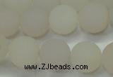 CAG6681 15 inches 10mm round white pilates agate beads