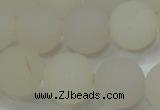 CAG6682 15 inches 12mm round white pilates agate beads