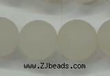 CAG6683 15 inches 14mm round white pilates agate beads