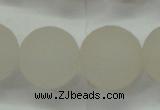 CAG6684 15 inches 16mm round white pilates agate beads