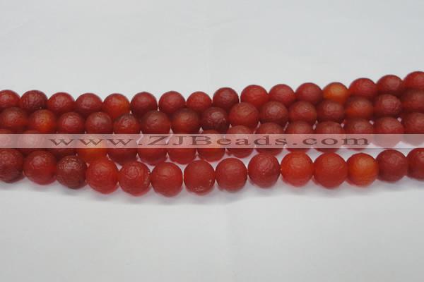 CAG6700 15 inches 8mm round red pilates agate beads