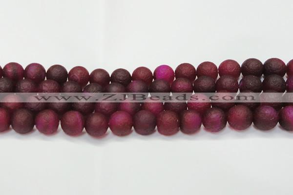 CAG6712 15 inches 12mm round plum pilates agate beads