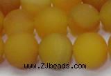 CAG6720 15 inches 8mm round yellow pilates agate beads