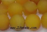 CAG6721 15 inches 10mm round yellow pilates agate beads