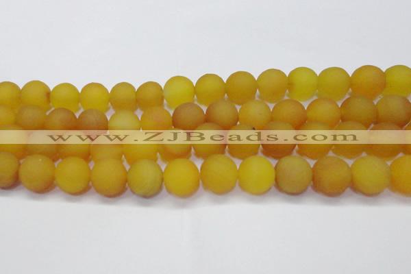 CAG6721 15 inches 10mm round yellow pilates agate beads