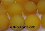 CAG6722 15 inches 12mm round yellow pilates agate beads