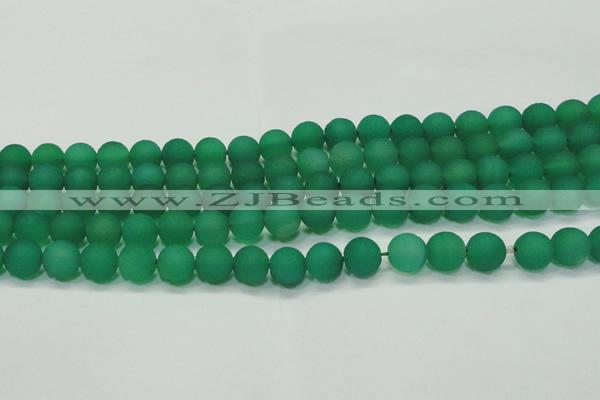 CAG6730 15 inches 8mm round green pilates agate beads