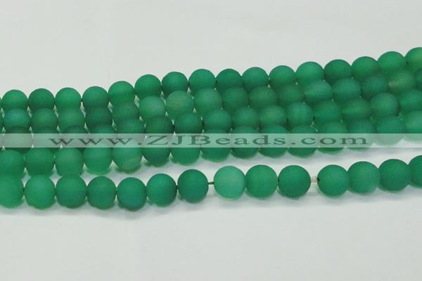 CAG6731 15 inches 10mm round green pilates agate beads