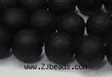 CAG6740 15 inches 8mm round black pilates agate beads