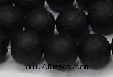 CAG6741 15 inches 10mm round black pilates agate beads