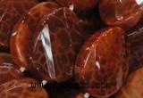 CAG678 15.5 inches 18*25mm twisted oval natural fire agate beads