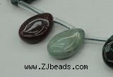 CAG6841 Top drilled 13*18mm flat teardrop Indian agate beads