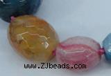 CAG6885 12*14mm - 25*30mm faceted drum dragon veins agate beads