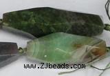CAG6913 15.5 inches 14*45mm - 16*52mm faceted rice line agate beads