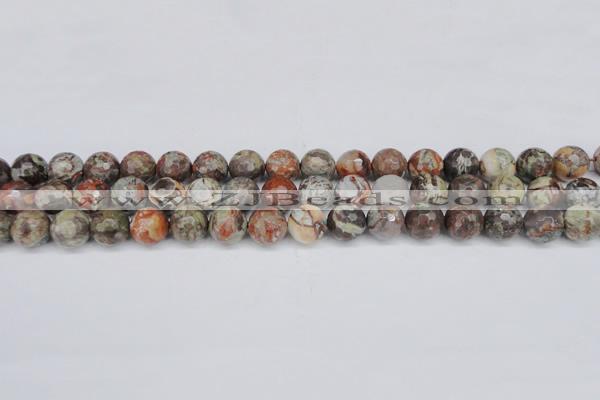 CAG7013 15.5 inches 10mm faceted round ocean agate gemstone beads