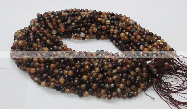 CAG702 15.5 inches 6mm round dragon veins agate beads wholesale