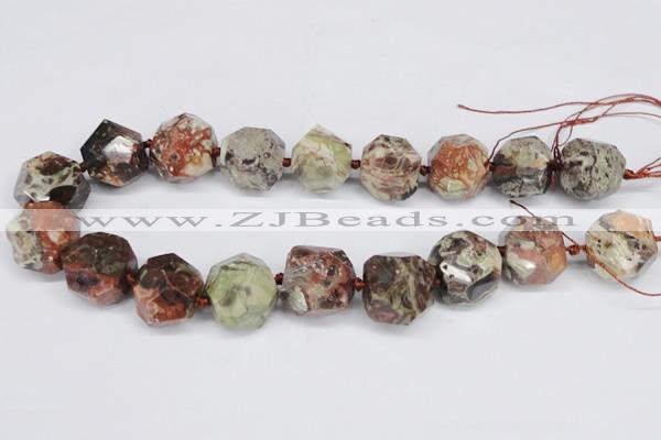 CAG7025 15.5 inches 18*22mm faceted nuggets ocean agate beads