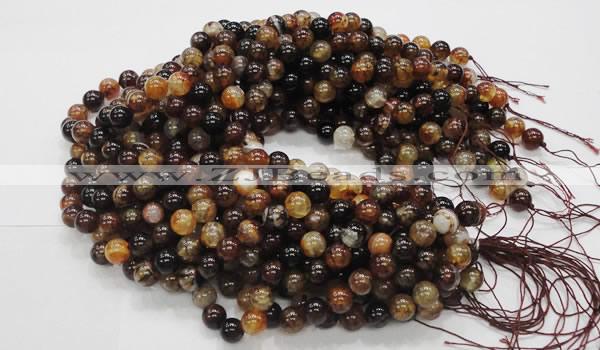 CAG703 15.5 inches 10mm round dragon veins agate beads wholesale