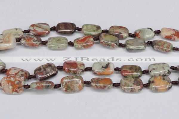 CAG7031 15.5 inches 15*20mm rectangle ocean agate gemstone beads