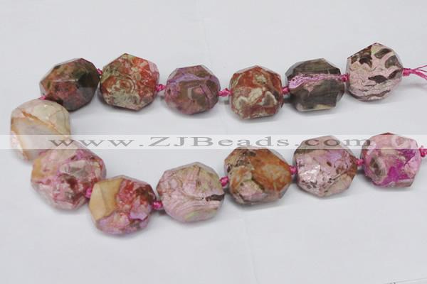 CAG7064 15.5 inches 16*25mm faceted nuggets ocean agate beads