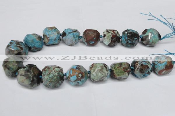 CAG7068 15.5 inches 18*22mm faceted nuggets ocean agate beads
