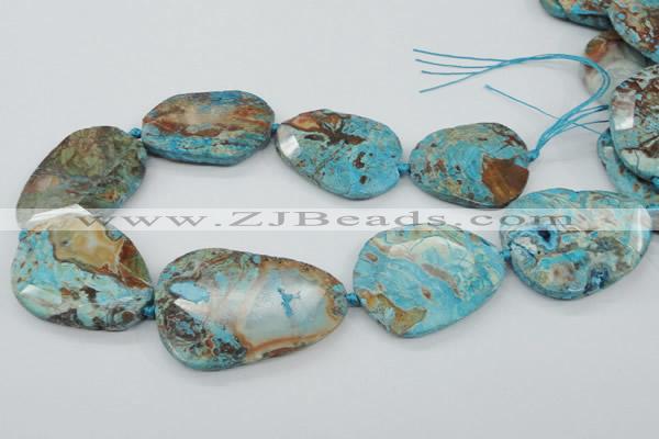 CAG7072 15.5 inches 30*40mm - 35*50mm faceted freeform ocean agate beads