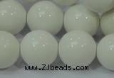 CAG709 15.5 inches 20mm round white agate gemstone beads wholesale