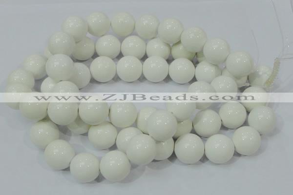 CAG709 15.5 inches 20mm round white agate gemstone beads wholesale