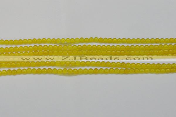 CAG7100 15.5 inches 4mm round yellow agate gemstone beads