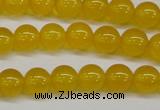 CAG7102 15.5 inches 8mm round yellow agate gemstone beads