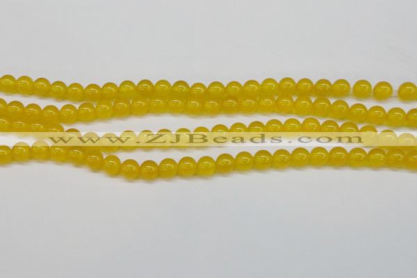 CAG7102 15.5 inches 8mm round yellow agate gemstone beads