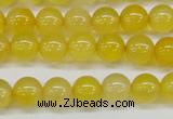 CAG7109 15.5 inches 8mm round yellow agate gemstone beads