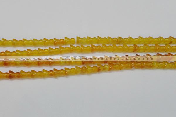 CAG7118 15.5 inches 9*11mm vase-shaped yellow agate gemstone beads