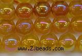 CAG7124 15.5 inches 12mm round AB-color yellow agate gemstone beads