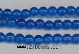 CAG7158 15.5 inches 4mm round blue agate gemstone beads