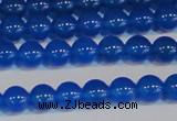 CAG7159 15.5 inches 6mm round blue agate gemstone beads