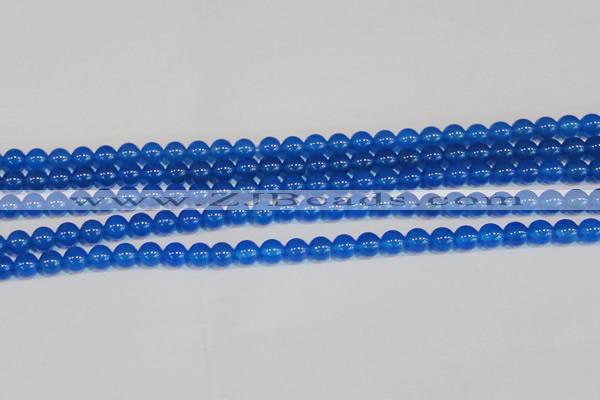 CAG7159 15.5 inches 6mm round blue agate gemstone beads